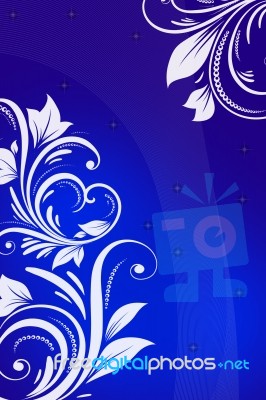 Blue Floral Background Stock Image