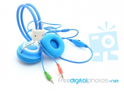 Blue Headphone Stock Photo