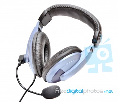 Blue Headset Stock Photo