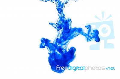 Blue Ink Drop Stock Photo