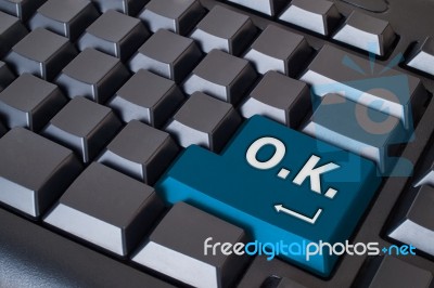 Blue OK Button Stock Image
