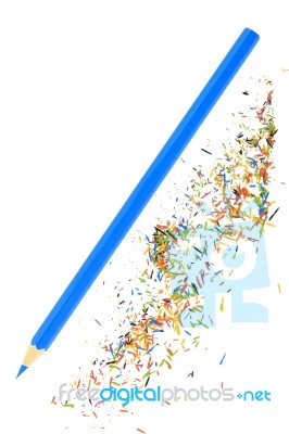 Blue Pencil  Stock Photo