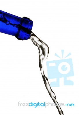 Blue Pouring Water Stock Photo