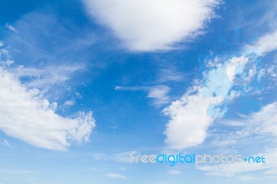 Blue Sky With Clouds,natural Sky Composition For Background Stock Photo