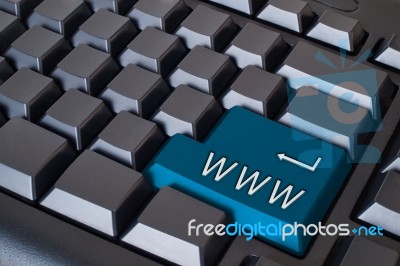 Blue World Wide Web Button Stock Photo