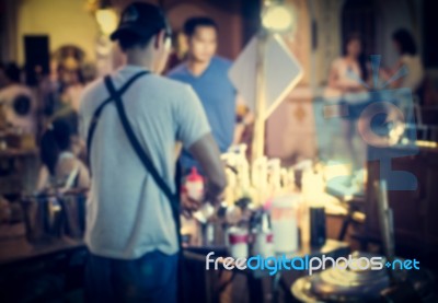 Blurred People Are In Walking Street Market Stock Photo Blurred People Are In Walking Street Market Stock Photo
