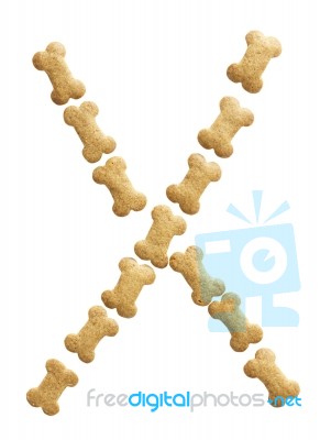 Bone Shape Dog Food Letter X Stock Photo
