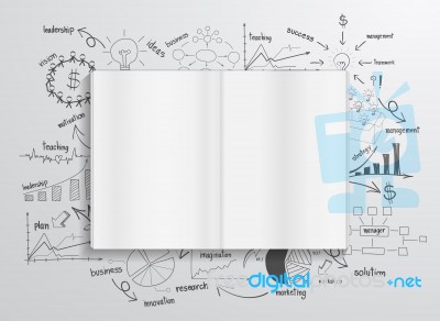 Book With Drawing Charts And Graphs Success Business Stock Image Book With Drawing Charts And Graphs Success Business Stock Image