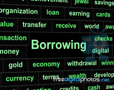 Borrow Debt Shows Arrears Finance And Liability Stock Image