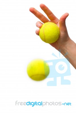 Bouncing Tennis Balls Stock Photo