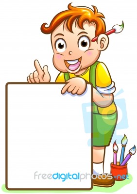 Boy Painting Stock Image