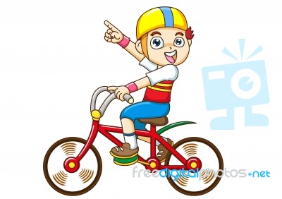 Boy Riding A Bicycle Stock Image