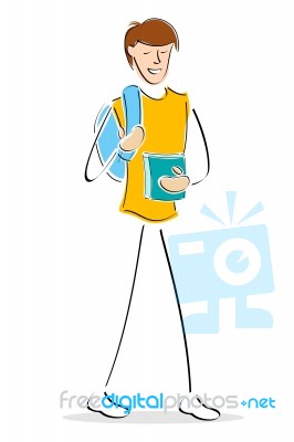 Boy With School Bag Stock Image