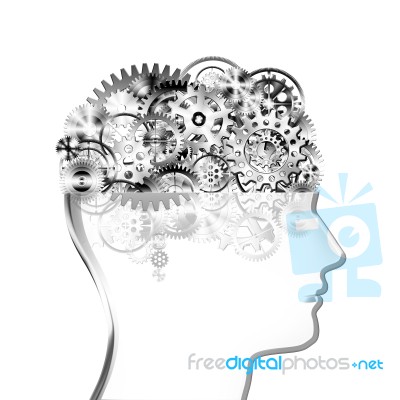 Brain Design By Cogs And Gears Stock Image