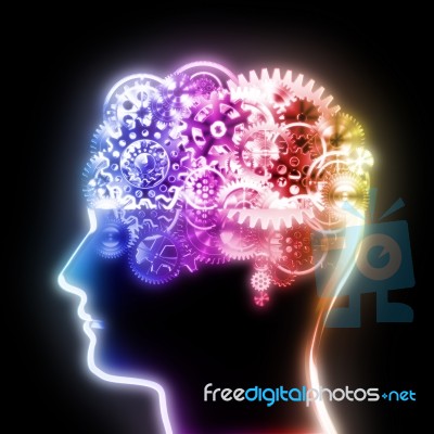Brain Design By Cogs And Gears Stock Image