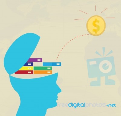 Brain Thinking Income Stock Image
