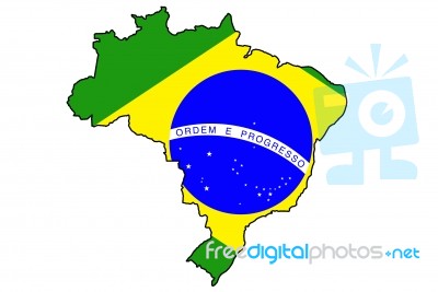 Brazil Map Background Stock Image