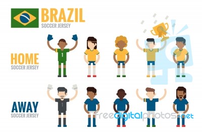 Brazil Soccer Team Stock Image