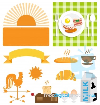 Breakfast Icon Set Stock Image