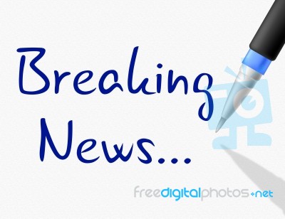 Breaking News Shows At This Time And Info Stock Image