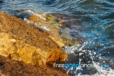 Breakwater Rocks Stock Photo