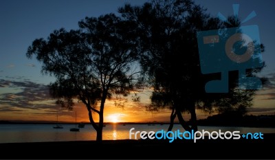 Bribie Island Sunset Stock Photo