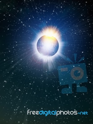 Bright Shine Star In Space Stock Image