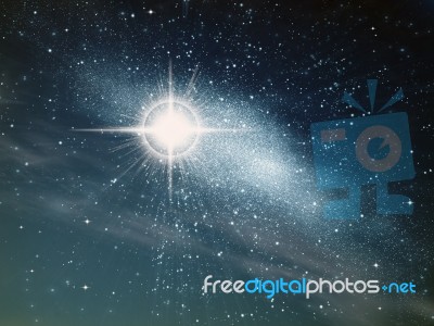 Bright Star In Space Stock Image