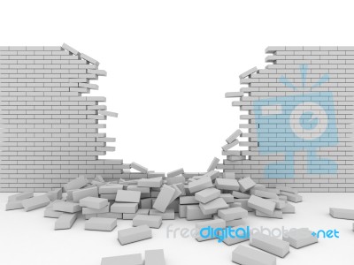 Broken Wall Stock Image