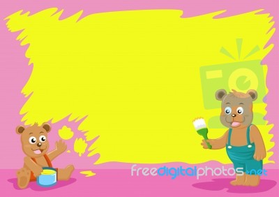 Brother Bear Paint Wall Stock Image