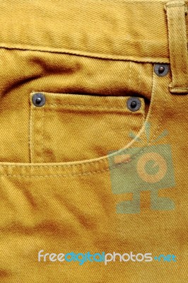 Brown Jeans Pocket Stock Photo