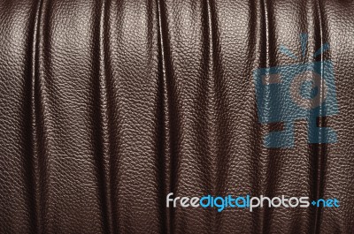 Brown Leather Texture Closeup Stock Photo