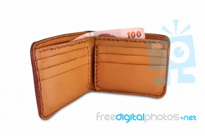 Brown Leather Wallet Stock Photo