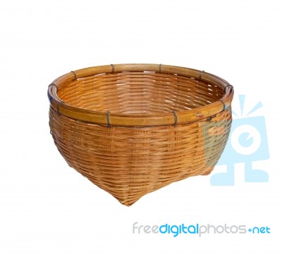 Brown Wicker Basket Stock Photo