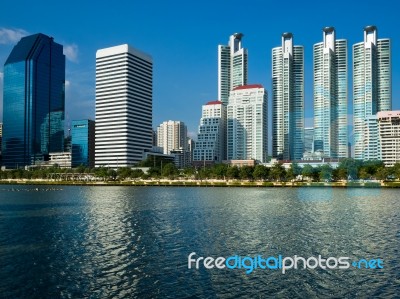 Buildings Of Bangkok City Stock Photo