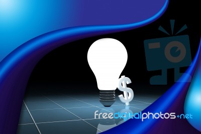 Bulb And Dollar Sign Stock Image