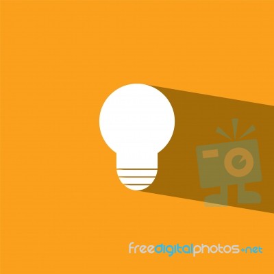 Bulb Flat Icon   Illustration Eps10 Stock Image