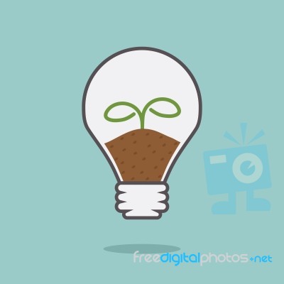Bulb Light And Plant Stock Image
