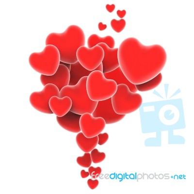 Bunch Of Hearts Shows Beautiful Wedding Or Loving Marriage Stock Image