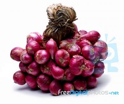 Bunch Of Red Onion Stock Photo