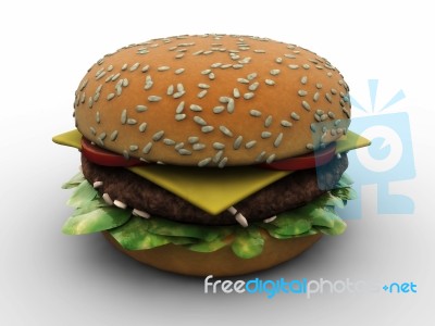 Burger 3D Stock Image