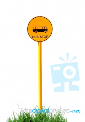 Bus Stop Sign Stock Photo