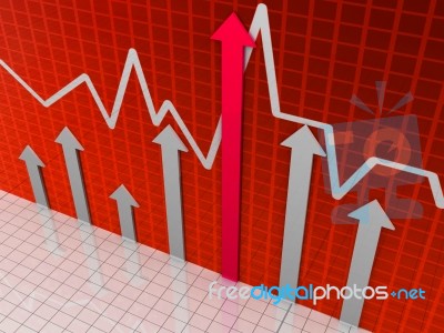 Business Chart Graph Background With Growing Arrows Stock Image