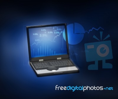 Business Chart On A Digital Tab Stock Image