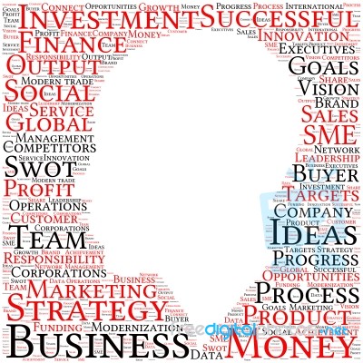 Business & Finance Related Word Art Head Stock Image