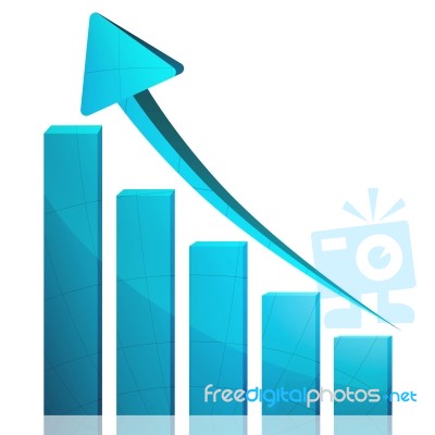 Business Graph Growth Blue Arrow Stock Image