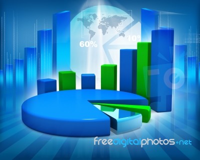 Business Graph In Digital Design Stock Image