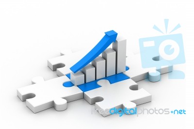 Business Graph In Puzzle Stock Image