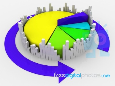 Business Graph, Pie Chart Stock Image