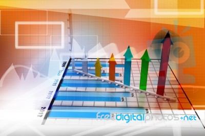 Business Graph With Arrow Stock Image